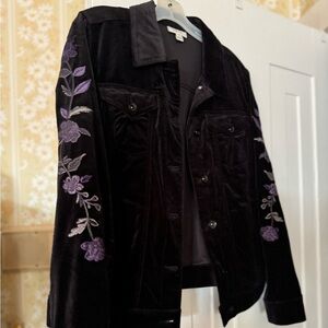 💜 Stunning Style and Co. black Jacket with beautiful embroidery Size M 💜